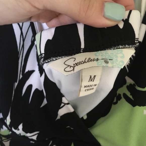 Halter green & black floral dress size M - Picture 2 of 2